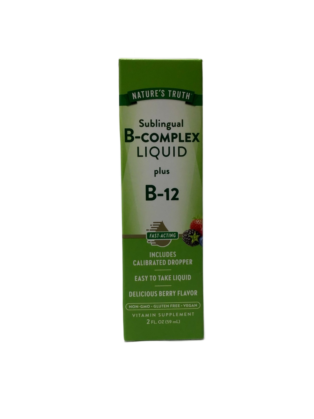 Nature's Truth Sublingual B-Complex Liquid plus B-12 - Natural Berry Flavor - 2 FL OZ
