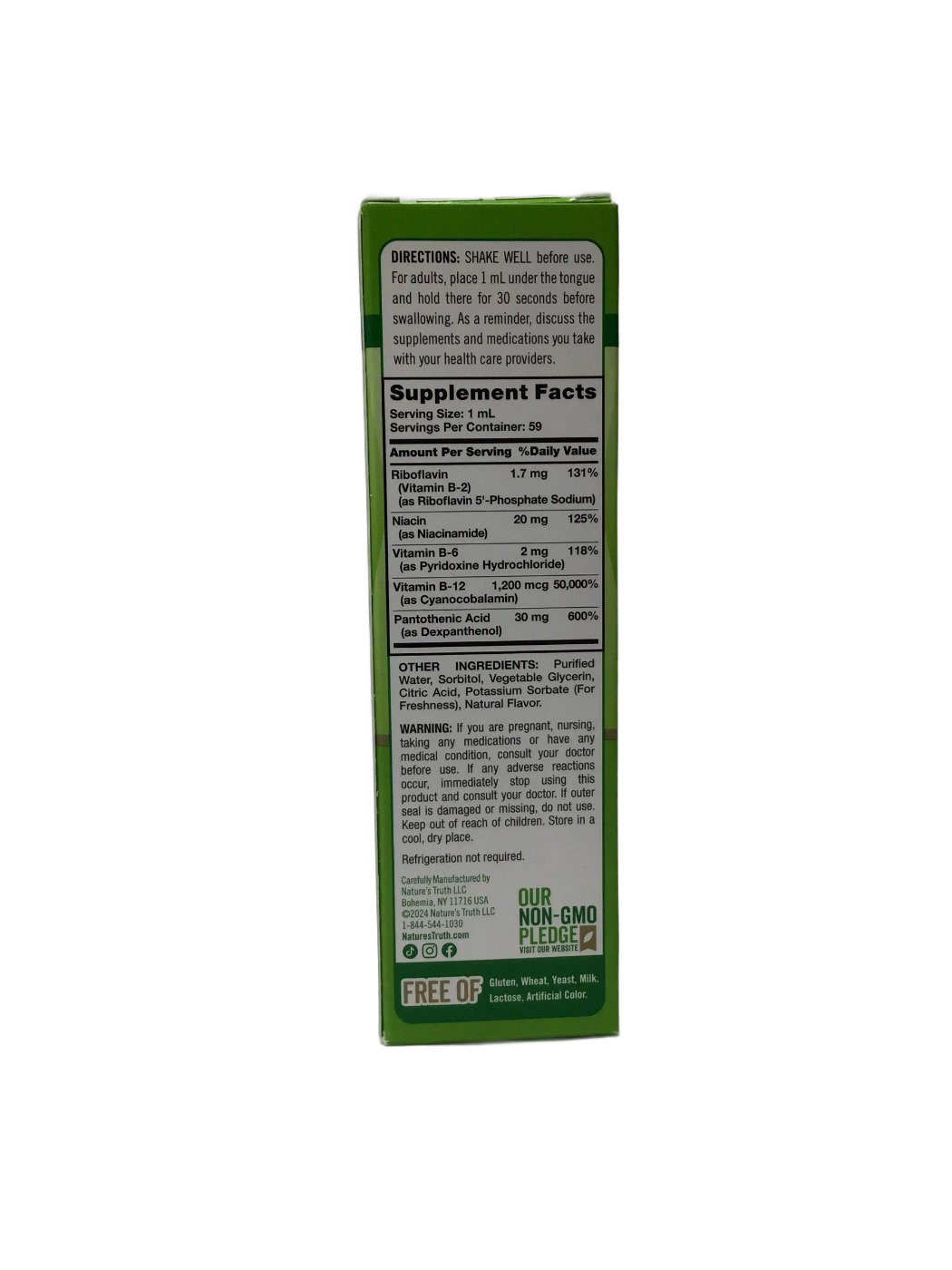 Nature's Truth Sublingual B-Complex Liquid plus B-12 - Natural Berry Flavor - 2 FL OZ
