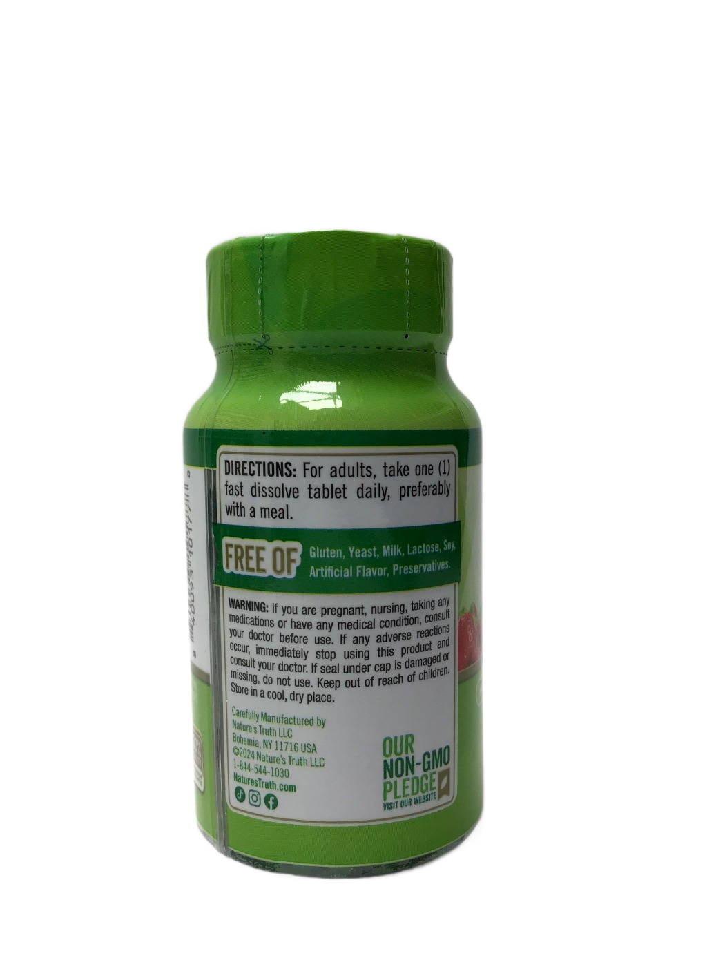 Nature's Truth Fast Dissolve B-12 plus Folic Acid 2,500 mcg Natural Berry Flavor - 60 Tablets