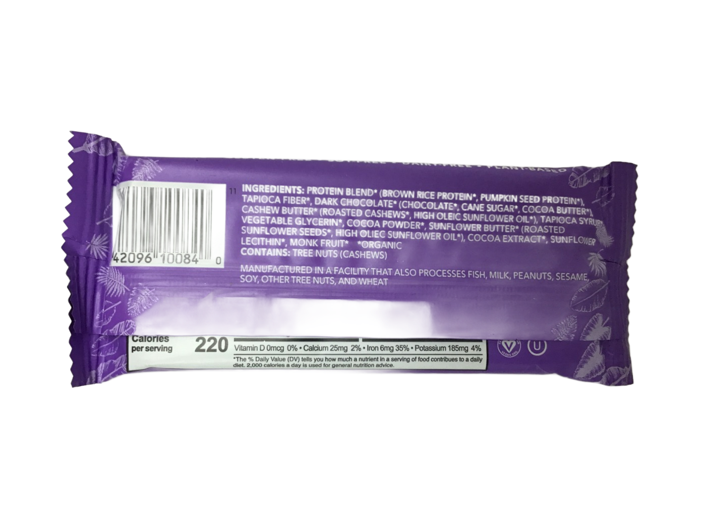 ALOHA ALOHA Chocolate Fudge Brownie Organic Protein Bar, 1.98 oz, photo 2