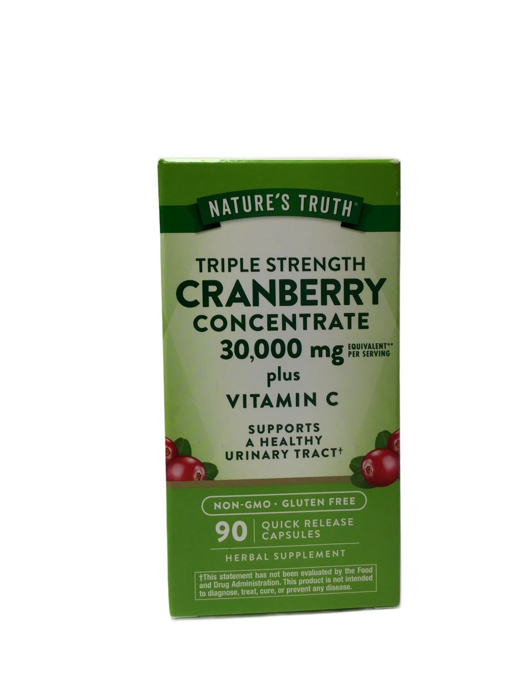 Nature's Truth Cranberry Concentrate 15,000mg Plus Vitamin C Capsules - Triple Strength - 90 Ct