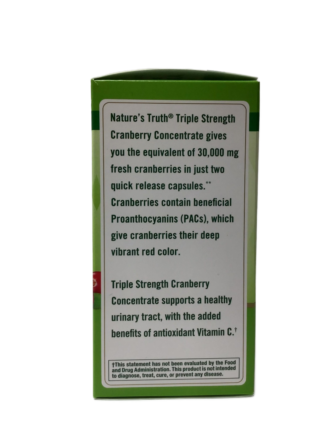 Nature's Truth Cranberry Concentrate 15,000mg Plus Vitamin C Capsules - Triple Strength - 90 Ct
