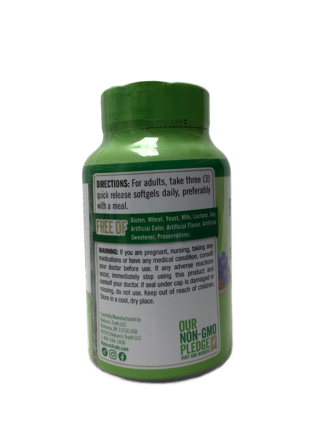 Nature's Truth Cold Pressed Flaxseed Oil 3000 mg - 90 Quick Release Softgels