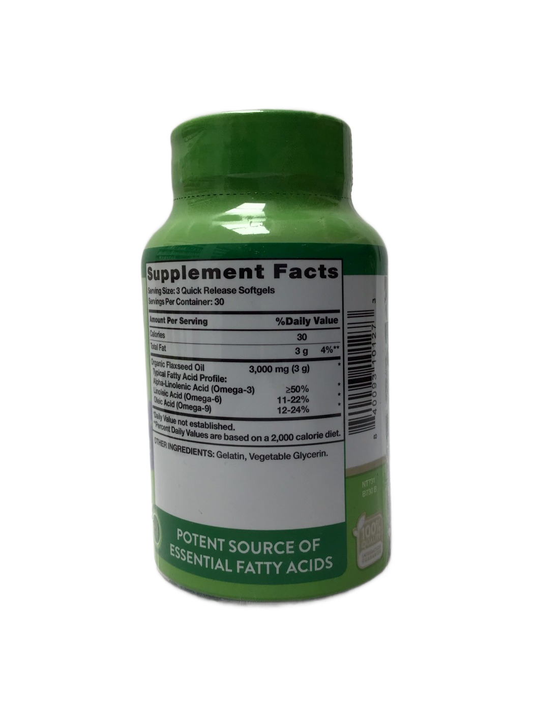Nature's Truth Cold Pressed Flaxseed Oil 3000 mg - 90 Quick Release Softgels