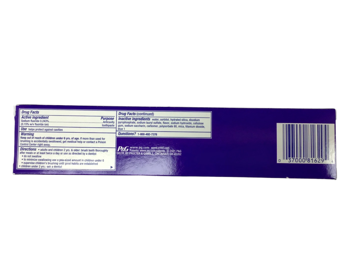 Crest Crest 3D White Ultra Vivid Mint Fluoride Anticavity Toothpaste, 5.2 oz, photo 2