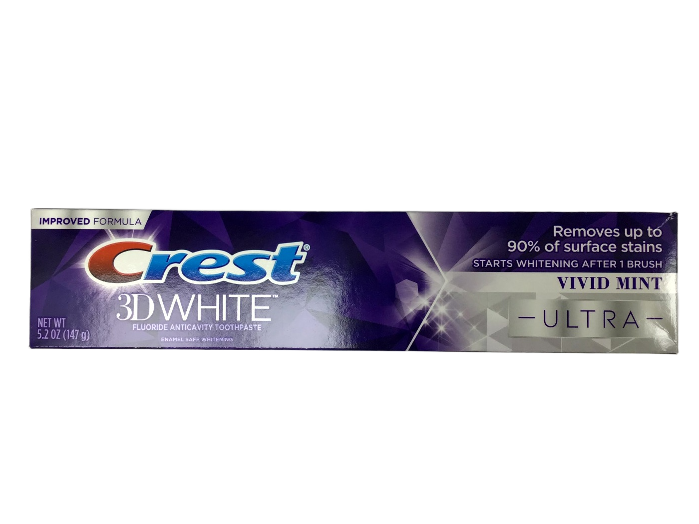 Crest Crest 3D White Ultra Vivid Mint Fluoride Anticavity Toothpaste, 5.2 oz, photo 1