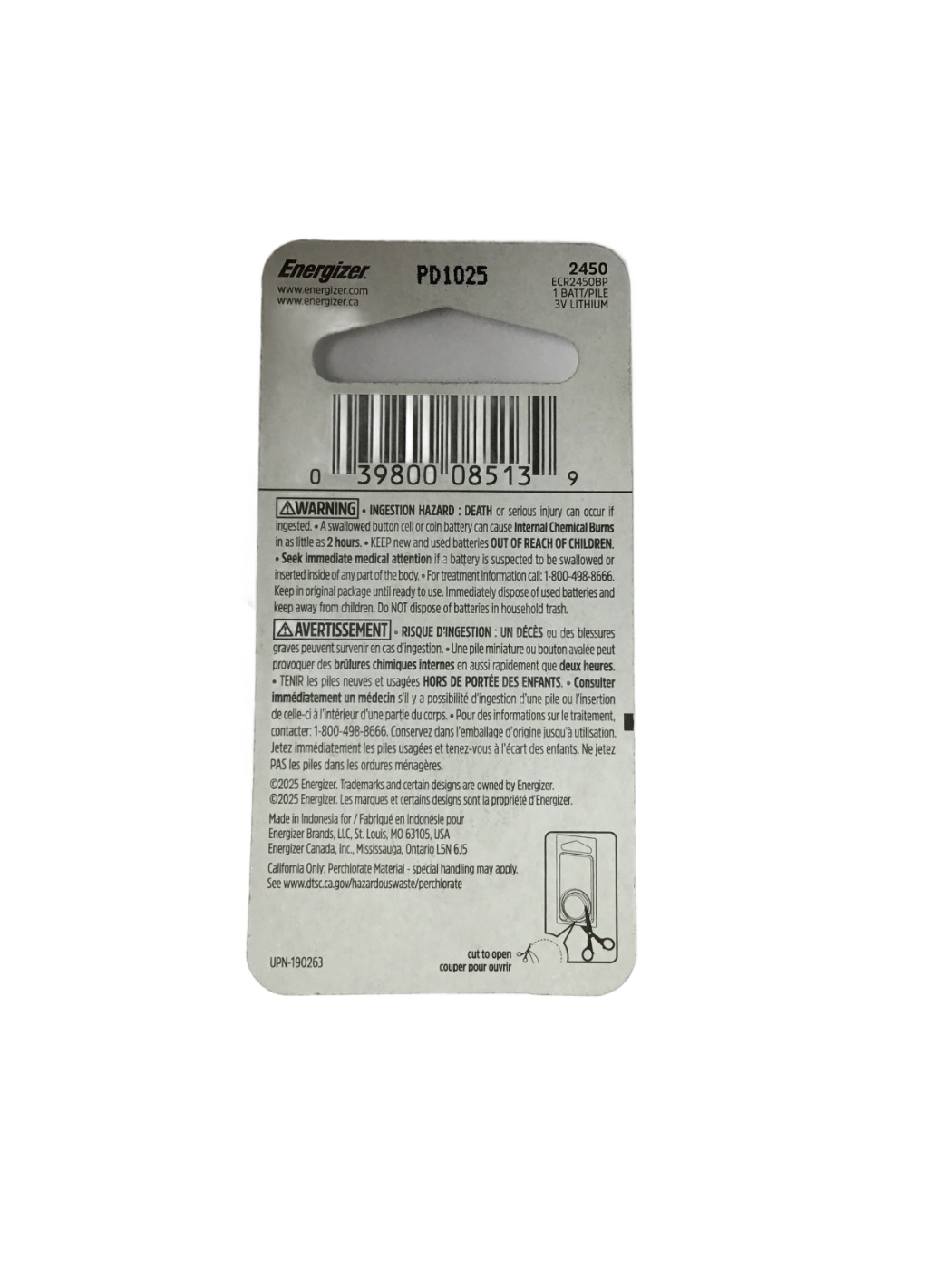 Energizer Energizer 2450 Lithium, 1 ct, photo 2