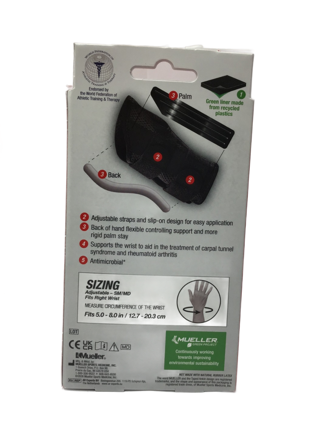Mueller Sports Medicine Mueller Sports Medicine Fitted Wrist Brace Right - SM/MD, 1 ct, photo 3