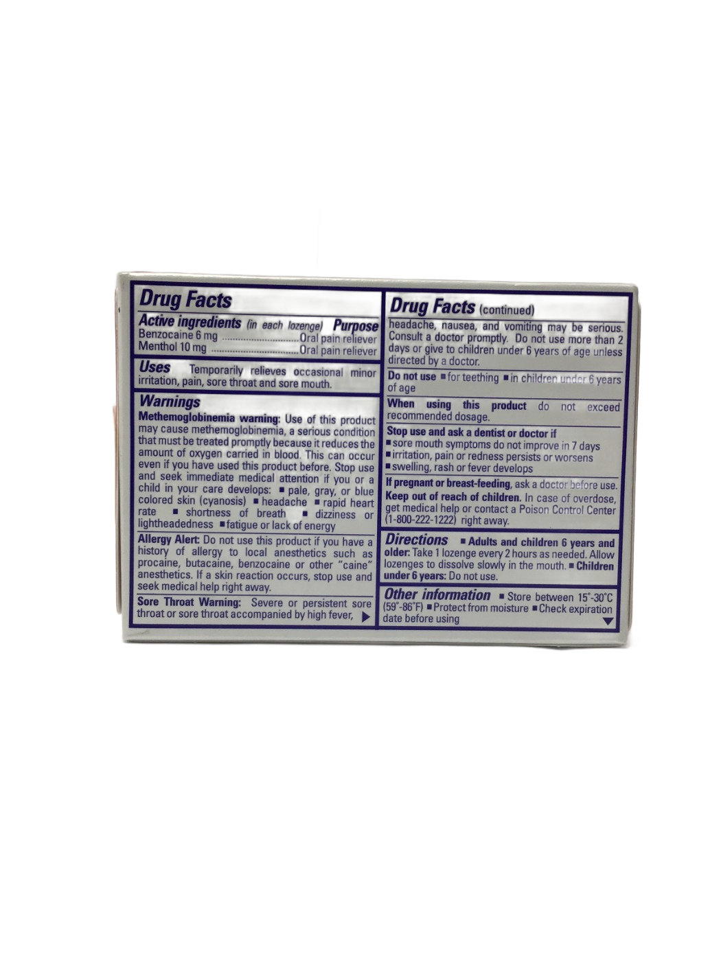 Chloraseptic Chloraseptic Sore Throat Menthol | Benzocaine Oral Pain Reliever Lozenges Cherry, 18 ct, photo 2