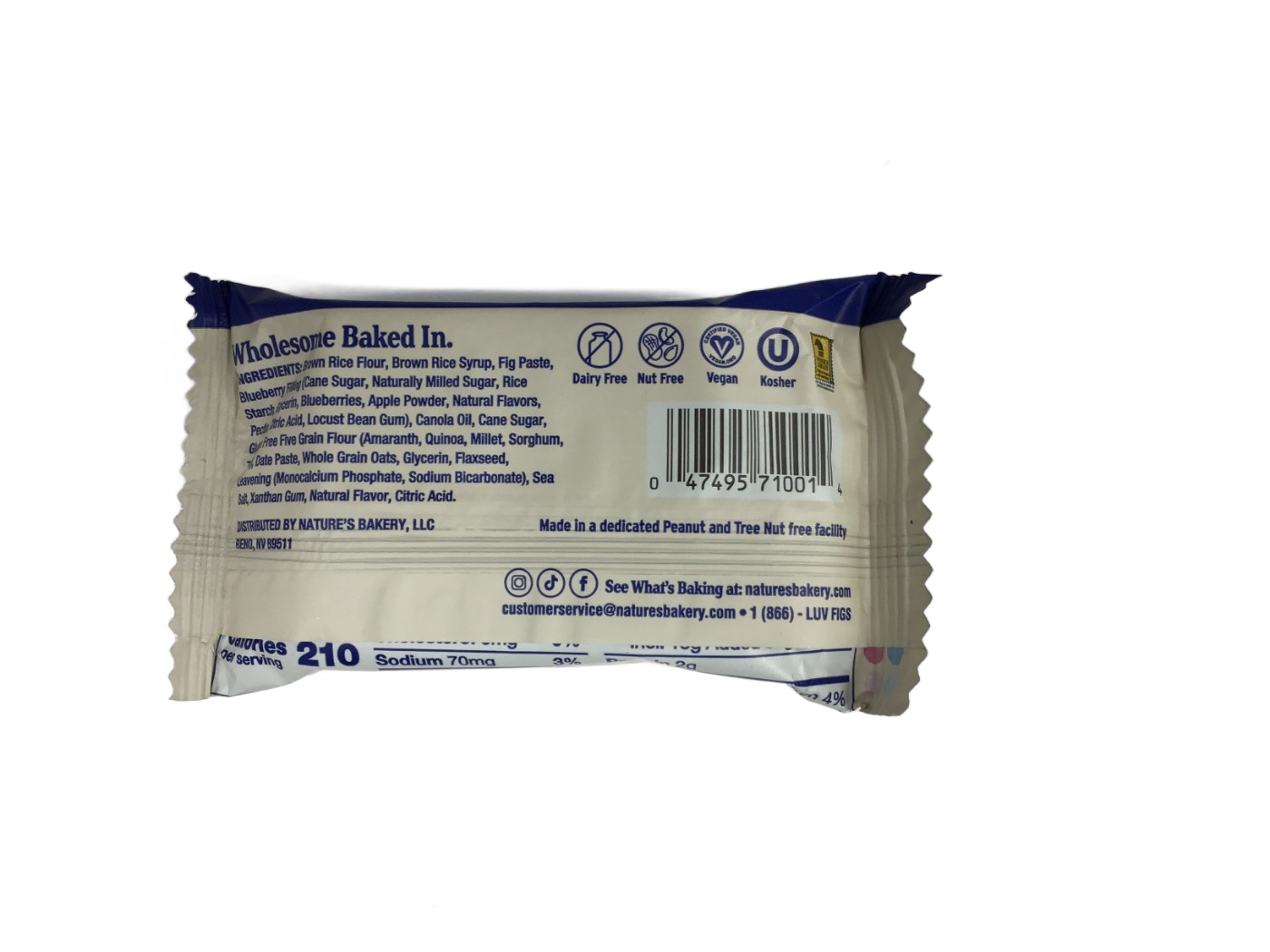 Nature's Bakery Nature's Bakery Gluten Free Fig Bar Blueberry, 2 oz, photo 2