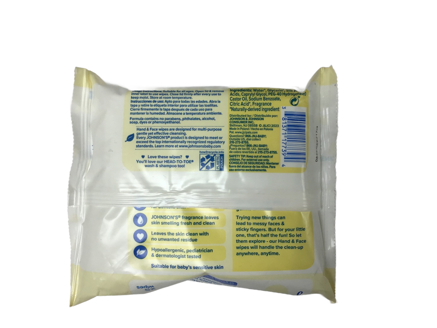 Johnson's Johnson's Hand & Face Wipes, 25 ct, photo 2
