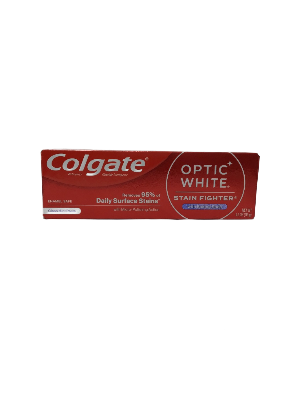 Colgate Colgate Optic White Stain Fighter with Baking Soda Clean Mint Paste, 4.2 oz, photo 1