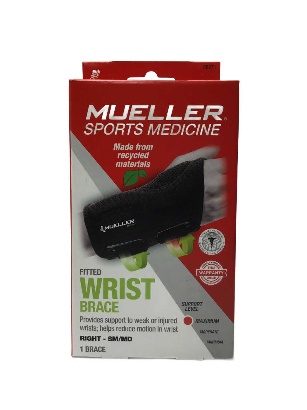 Mueller Sports Medicine Mueller Sports Medicine Fitted Wrist Brace Right - SM/MD, 1 ct, photo 1