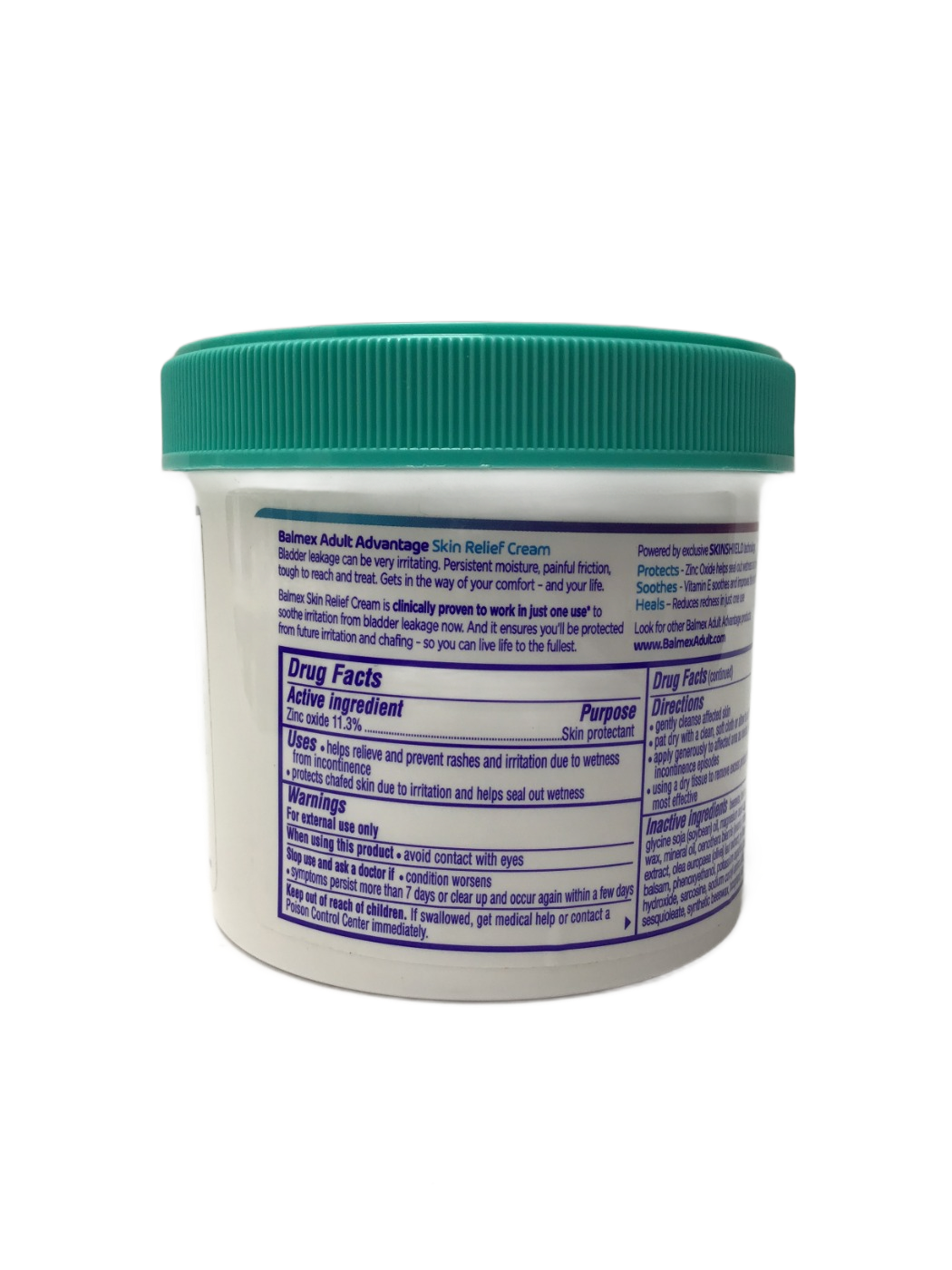 Balmex Balmex Adult Advantage Skin Relief Cream Zinc Oxide 11.3%, 12 oz, photo 3