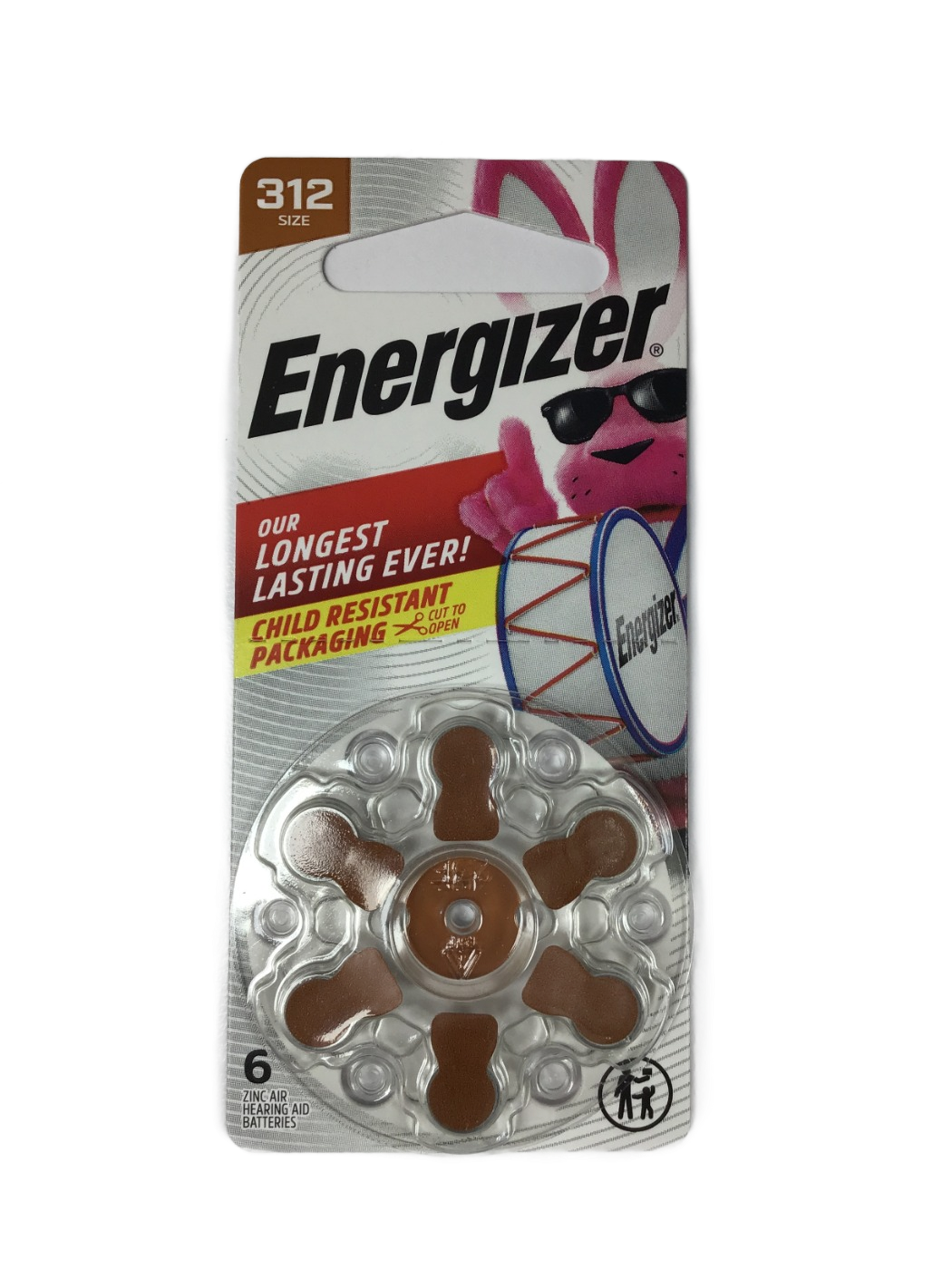Energizer Energizer 312 Size Zinc Air Hearing Aid Batteries, 6 ct, photo 1