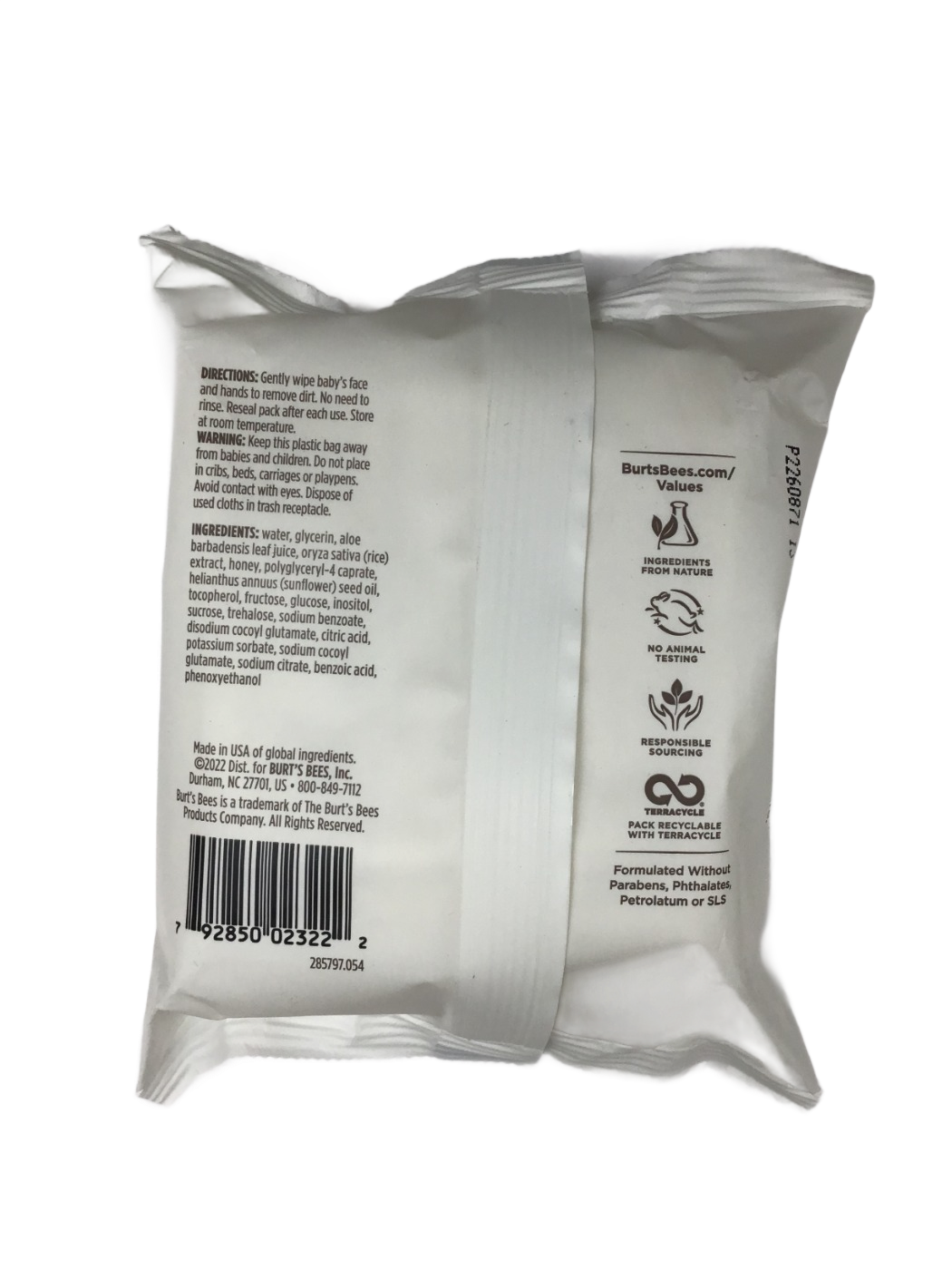 Burt's Bees Baby Burt's Bees Baby Face & Hand Cloths with Aloe & Vitamin E Sensitive, 30 ct, photo 2