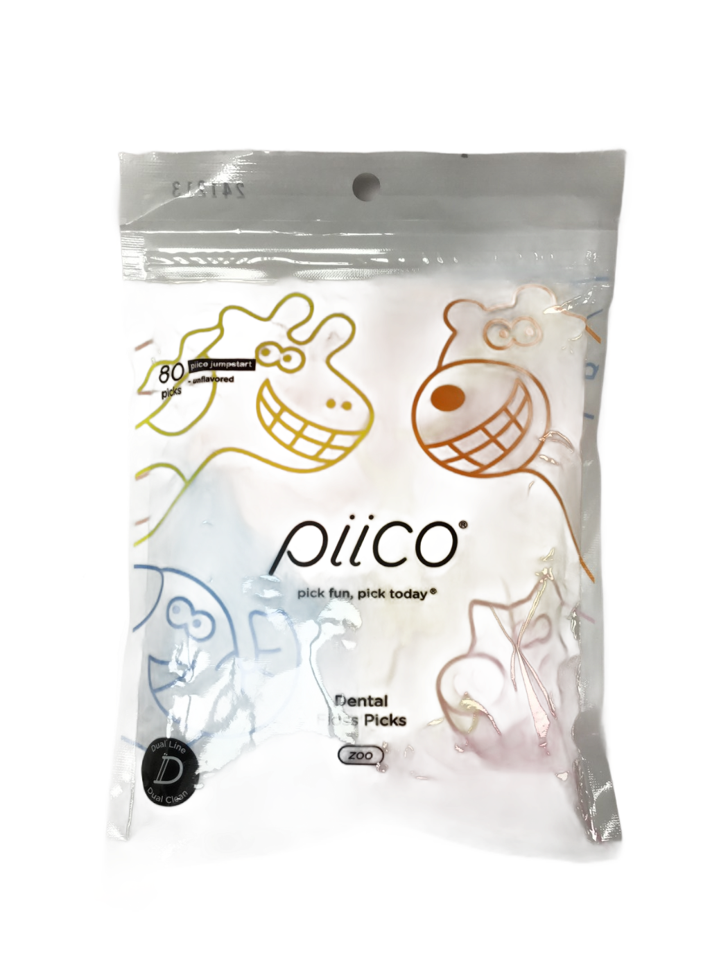 piico piico Jumpstart Zoo Dental Floss Picks Unflavored, 80 ct, photo 1