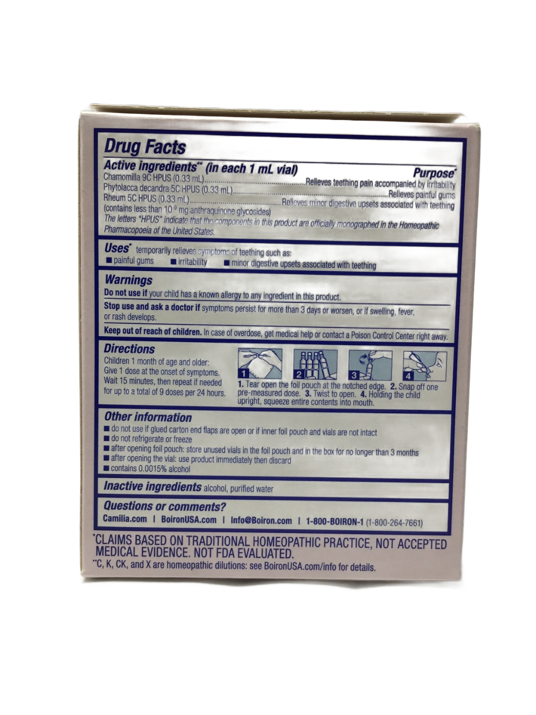 Boiron Boiron Camilia Teething Relief Liquid Doses, 30 ct, photo 3