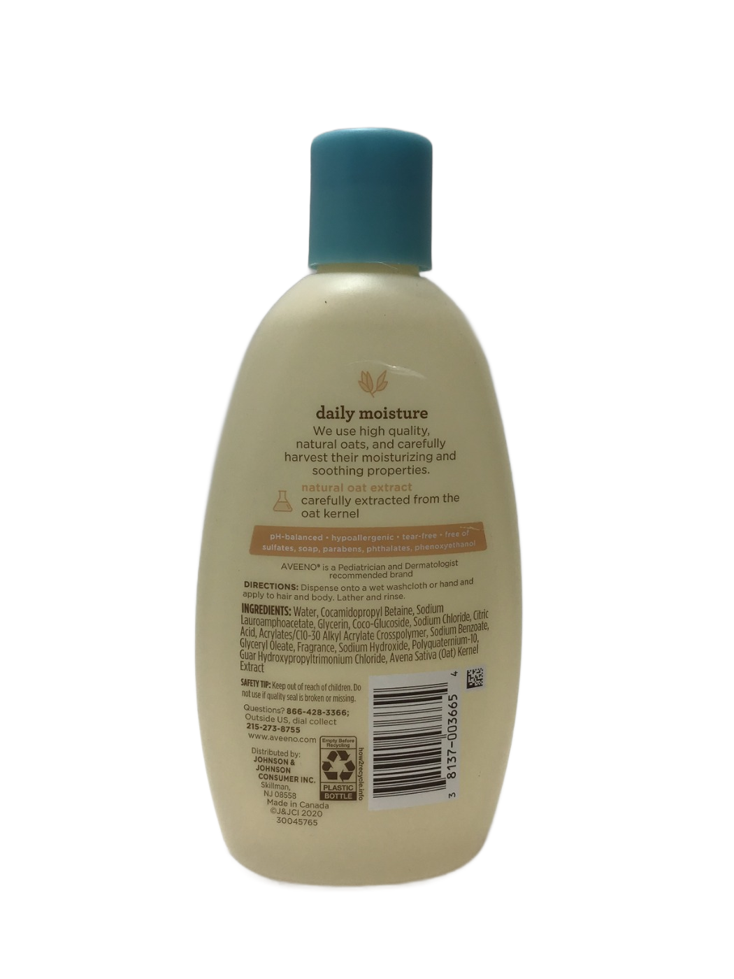 Aveeno Aveeno Baby Daily Moisture Wash & Shampoo, 8 fl oz, photo 2