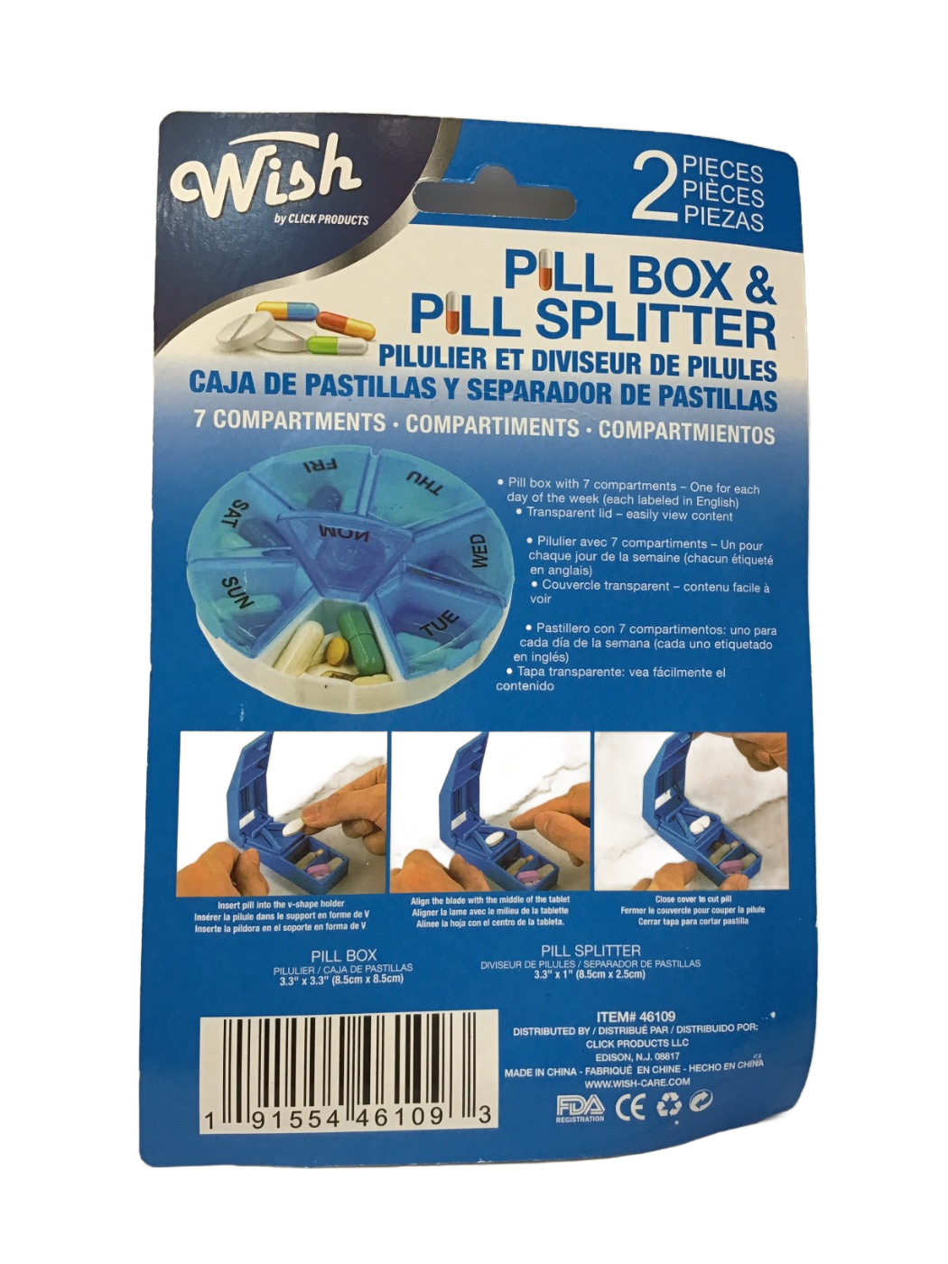 Wish by Click Products Wish by Click Products Pill Box & Pill Splitter, 2 ct, photo 6