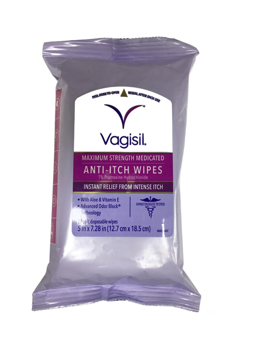 Vagisil Vagisil Maximum Strength Medicated Anti-Itch Wipes 1% Pramoxine Hydrochloride, photo 1