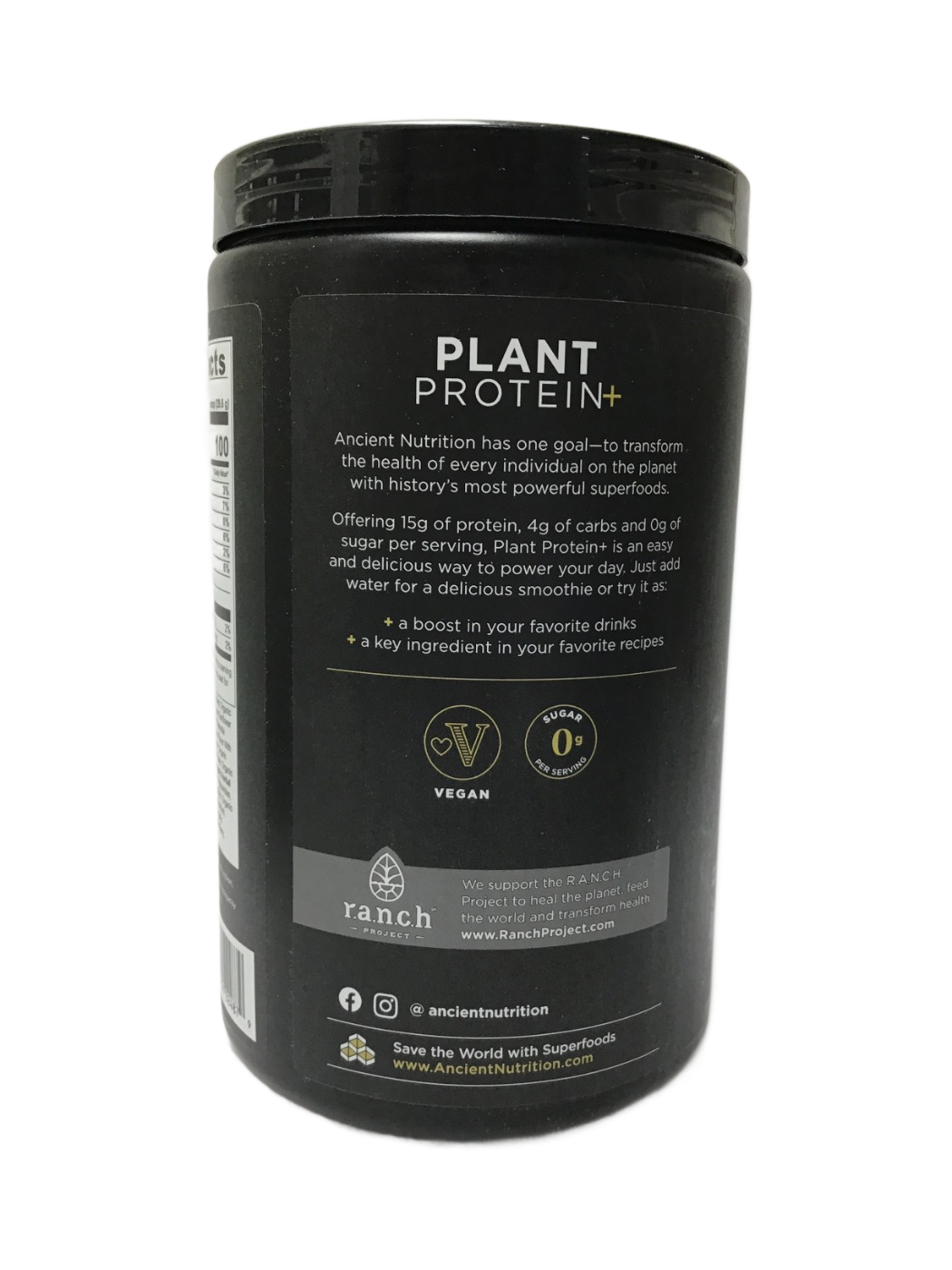 Ancient Nutrition Ancient Nutrition Plant Protein+ Chocolate Vegan Superfood Protein Powder, 12.5 oz, photo 3