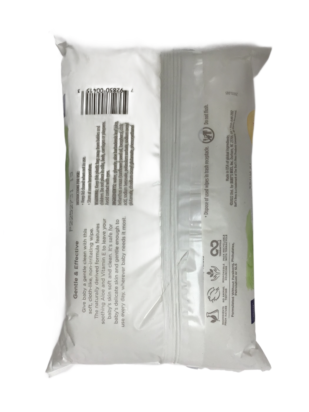 Burt's Bees Baby Burt's Bees Baby Baby Wipes with Aloe & Vitamin E Sensitive, 72 ct, photo 2