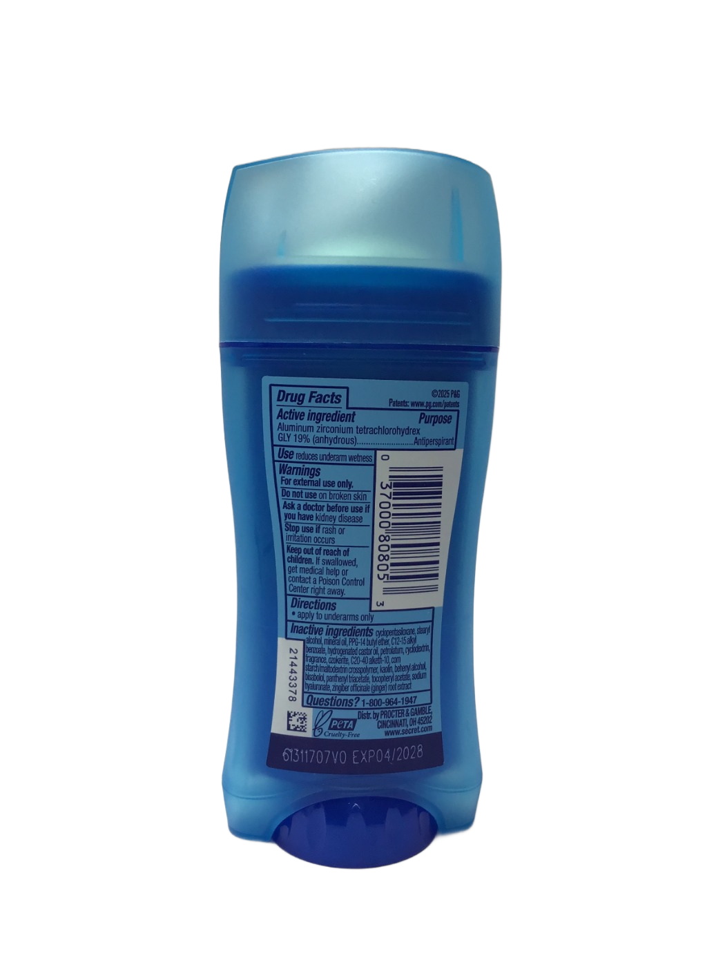 Secret Secret Outlast Sweat & Odor Completely Clean 72 HR Invisible Solid Antiperspirant / Deodorant, 2.6 oz, photo 2