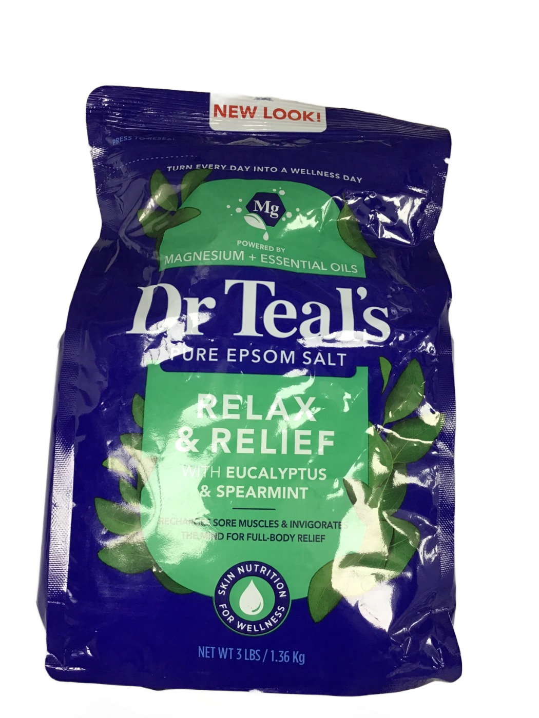 Dr Teal's Dr Teal's Pure Epsom Salt Relax & Relief with Eucalyptus & Spearmint, 3 lb, photo 1