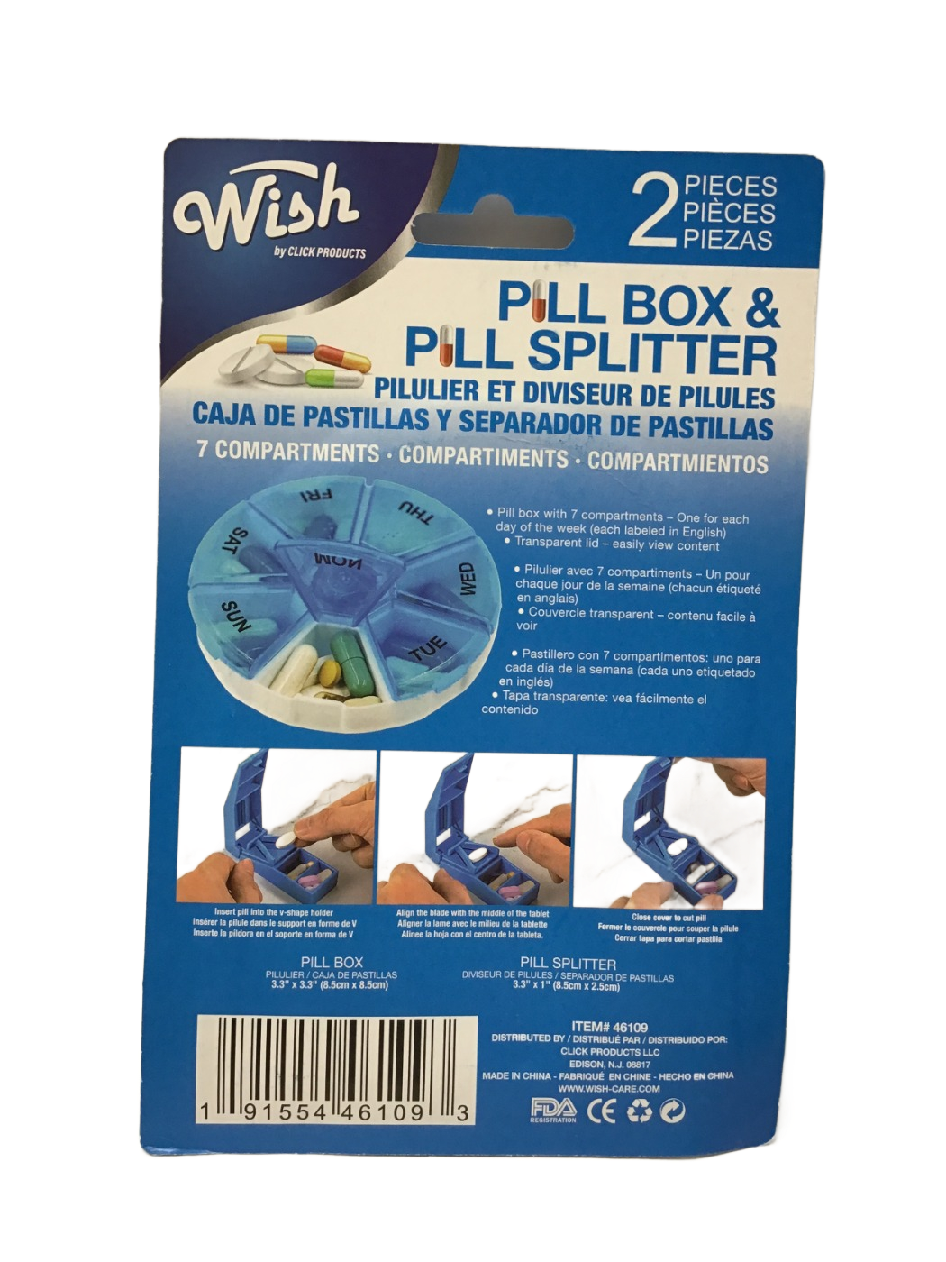 Wish by Click Products Wish by Click Products Pill Box & Pill Splitter, 2 ct, photo 8