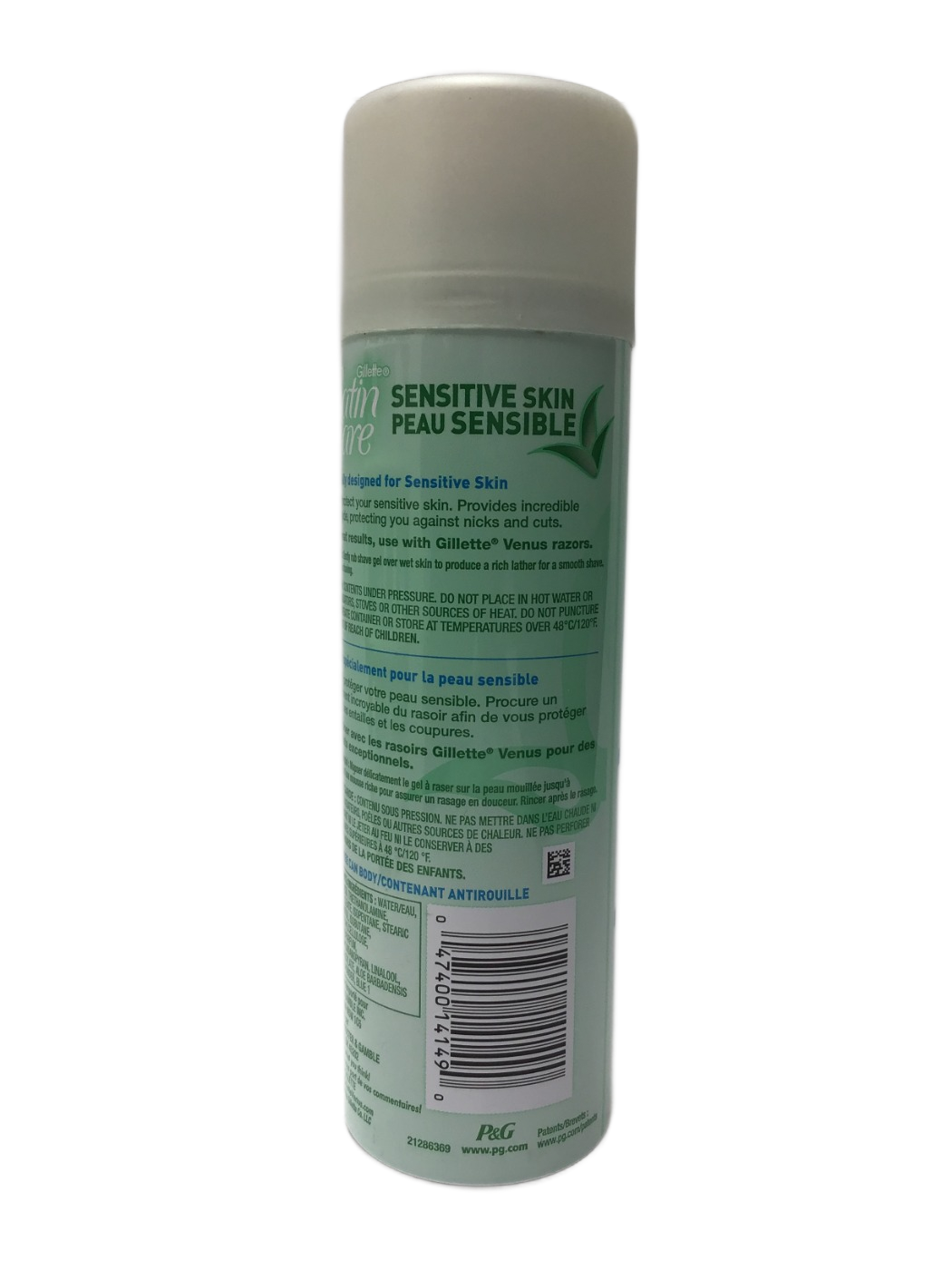 Gillette Gillette Satin Care Sensitive Skin Shave Gel with a Touch of Aloe Vera, 7 oz, photo 2