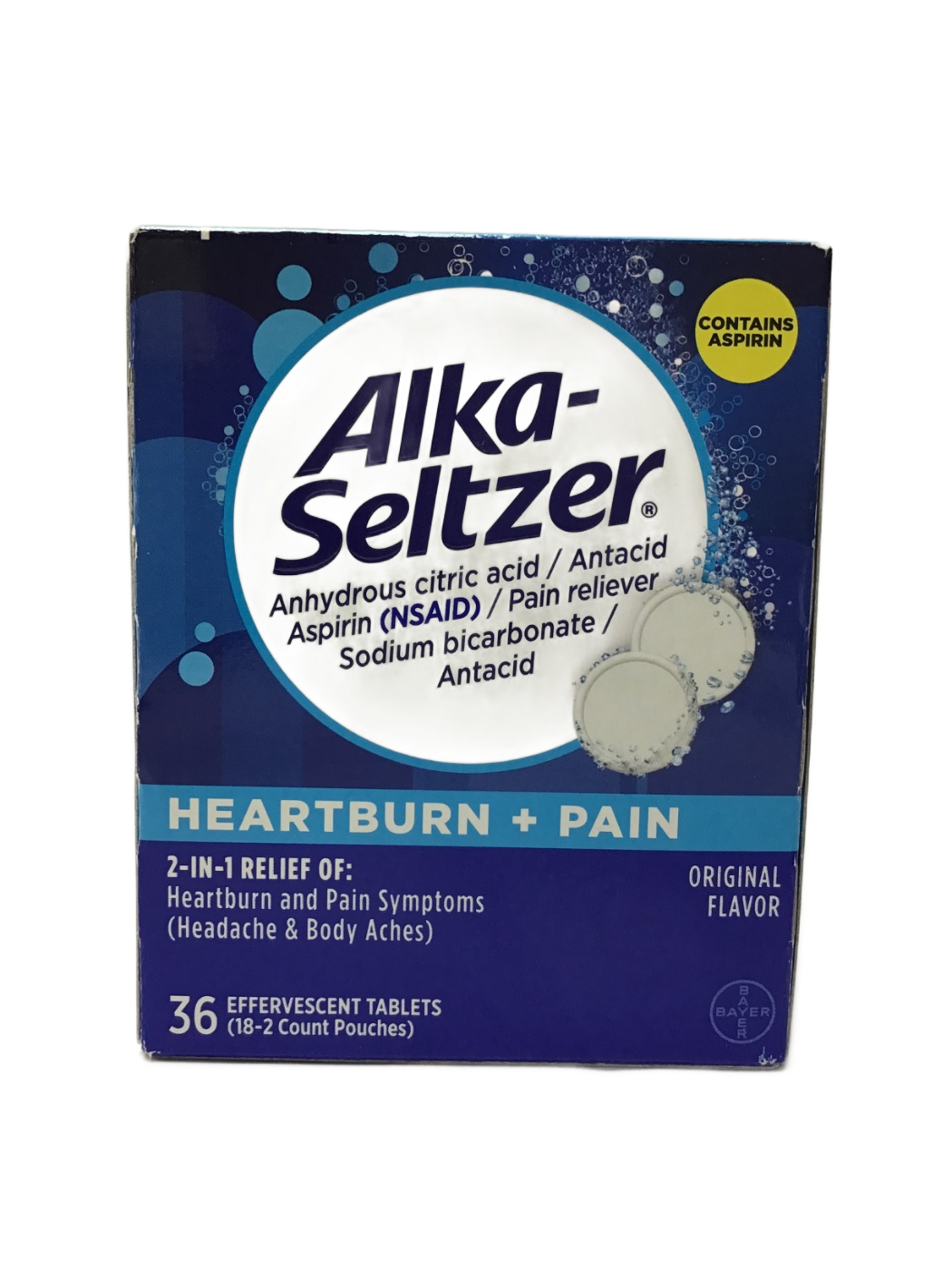Alka-Seltzer Alka-Seltzer Heartburn + Pain Original Flavor, 36 ct, photo 1