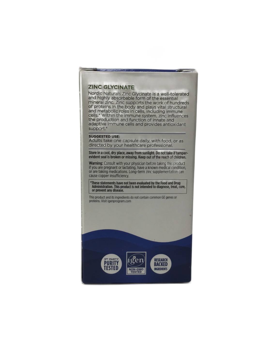 Nordic Naturals Nordic Naturals Zinc Glycinate 20 mg, 60 ct, photo 3