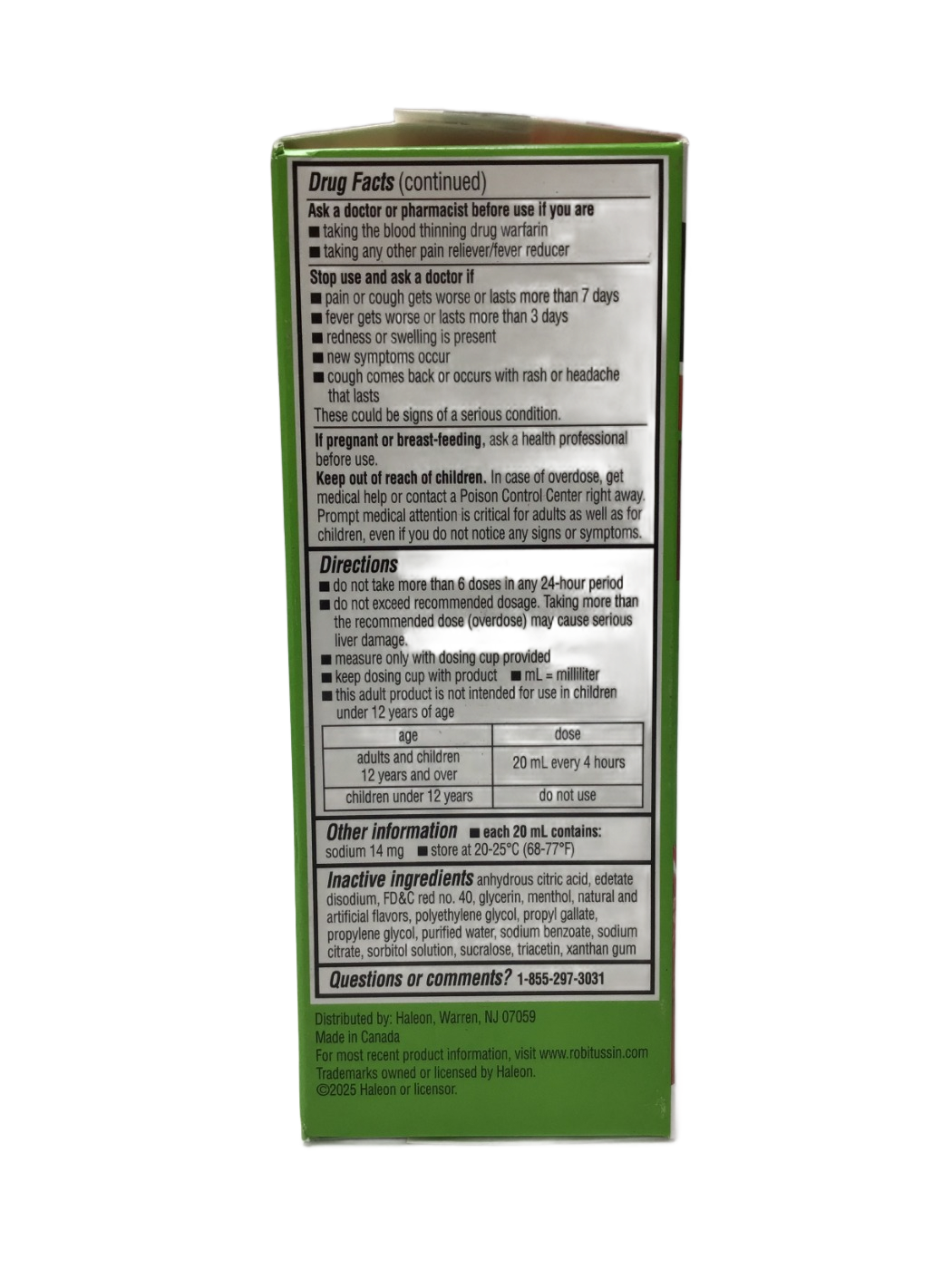 Robitussin Robitussin Adult Maximum Strength Severe Multi-Symptom Cough Cold + Flu, 4 fl oz, photo 5