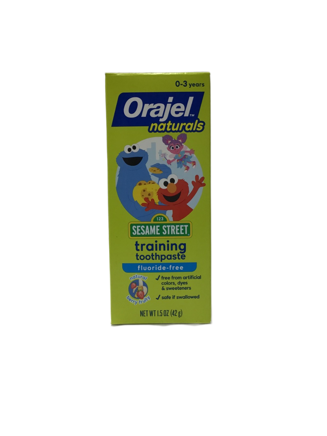 Orajel Orajel Naturals Sesame Street Training Toothpaste Fluoride-Free Natural Berry Fruity, 1.5 oz, photo 1