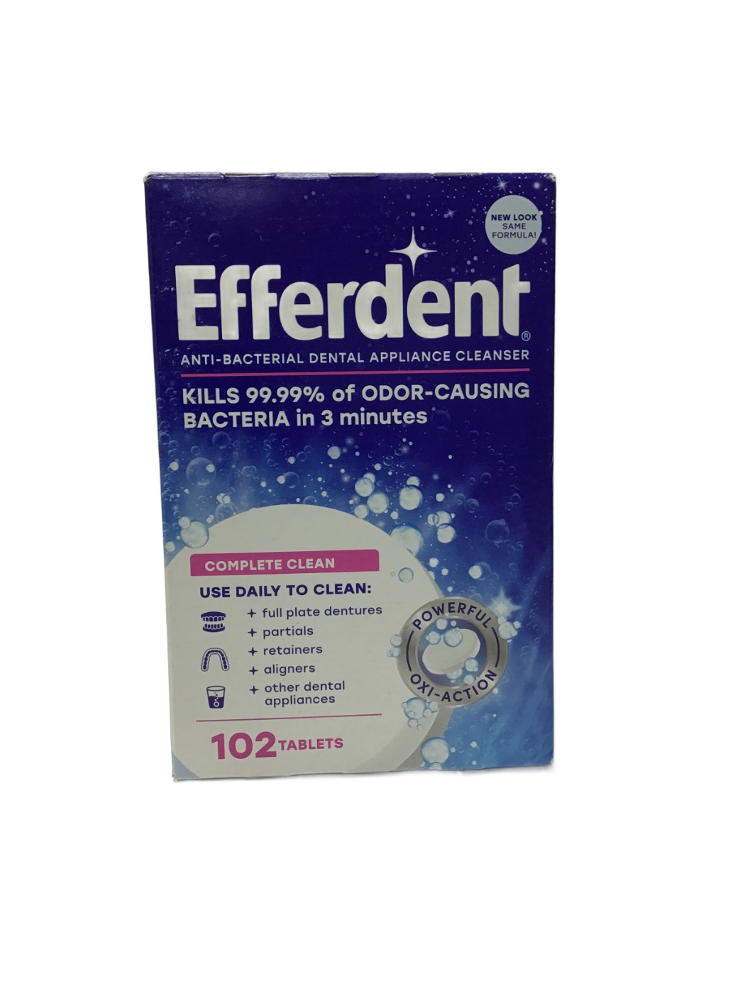 Efferdent Efferdent Anti-Bacterial Dental Appliance Cleanser Complete Clean, 102 ct, photo 1