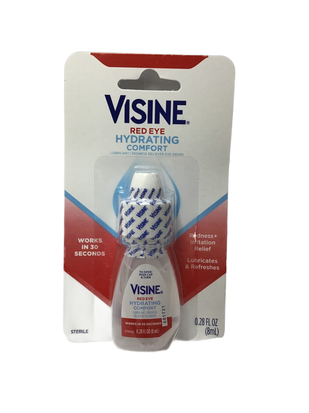 Visine Visine Red Eye Hydrating Comfort Lubricant / Redness Reliever Eye Drops, 0.28 fl oz, photo 1