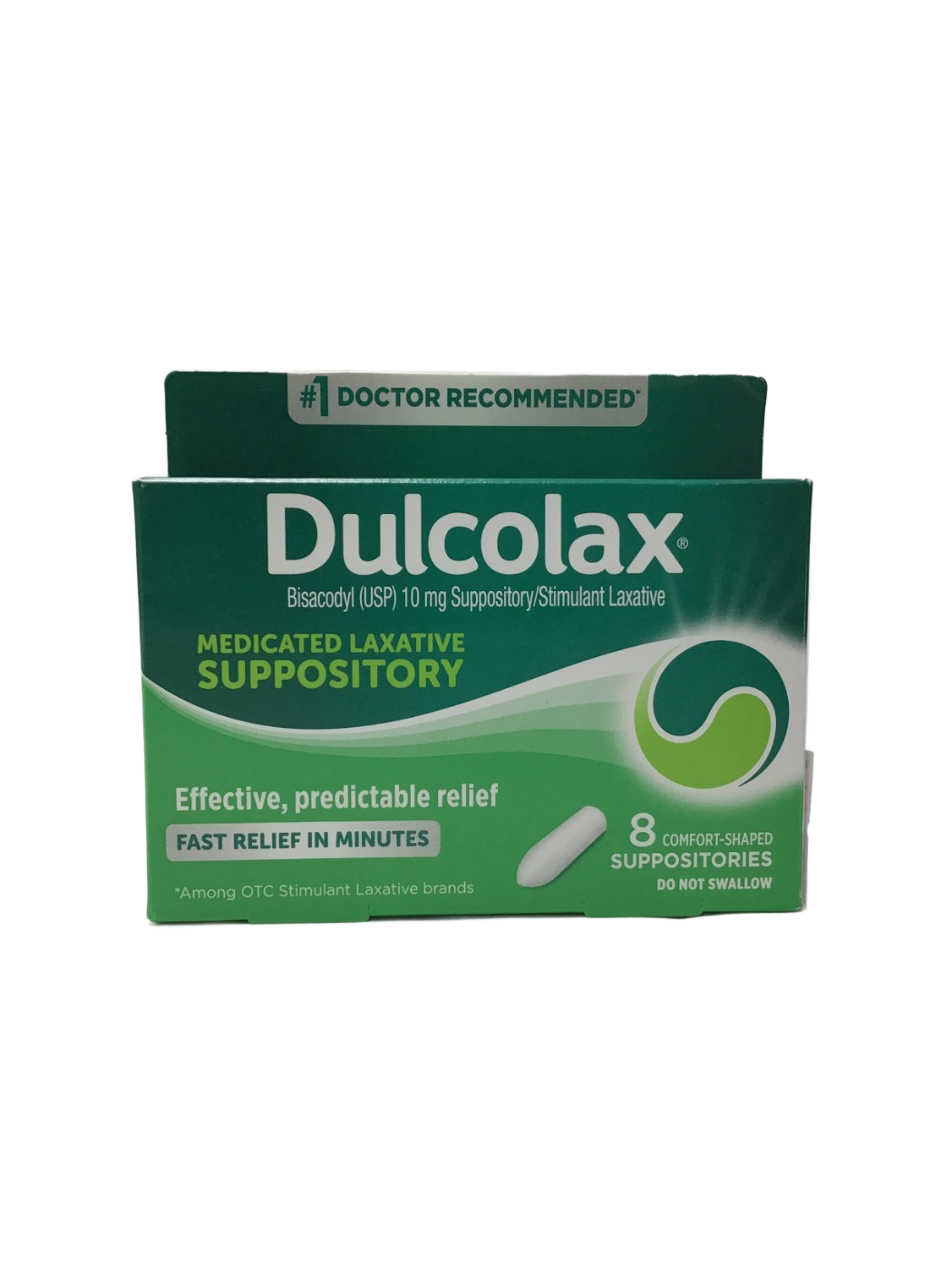 Dulcolax Dulcolax Medicated Laxative Suppository Bisacodyl (USP) 10 mg, 8 ct, photo 1
