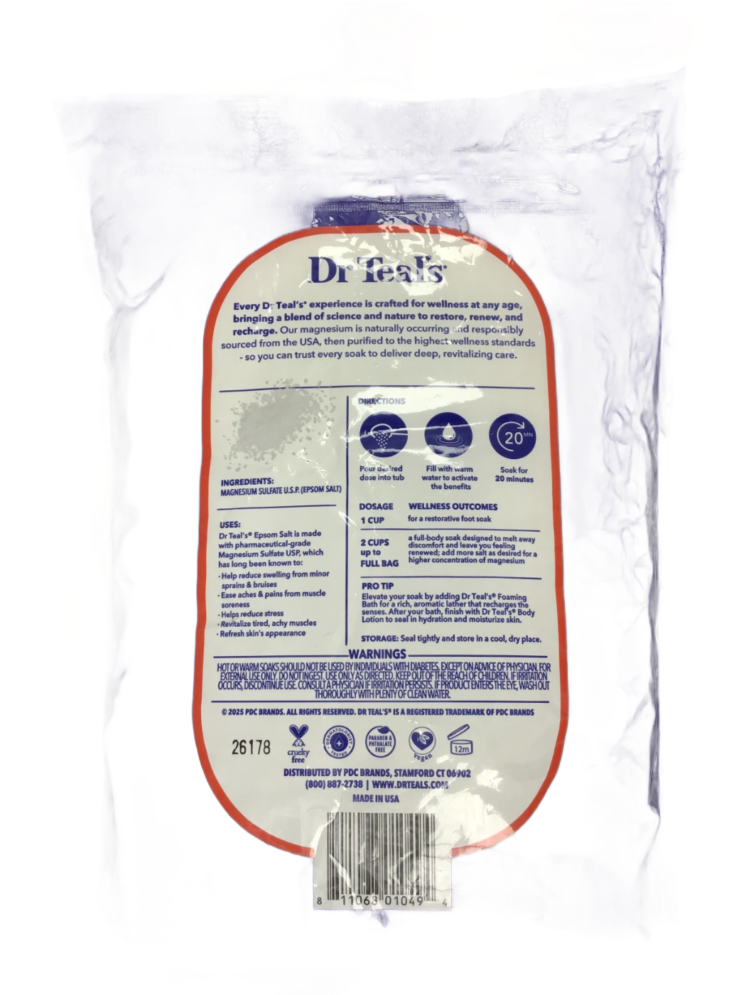 Dr Teal's Dr Teal's Pure Epsom Salt Fragrance Free, 6 lb, photo 2