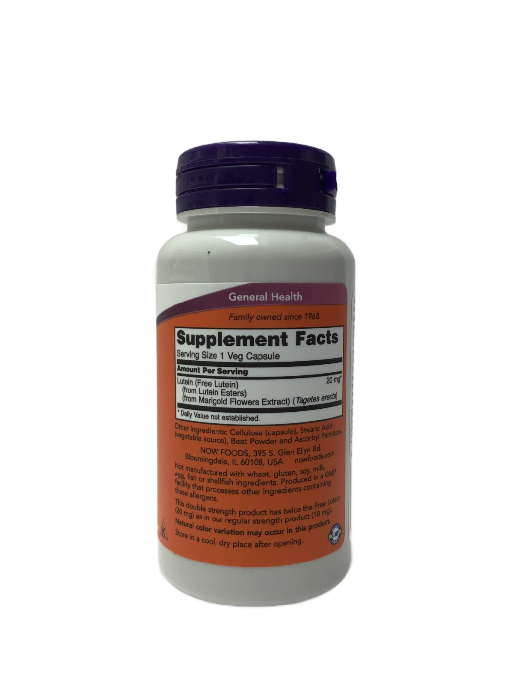 NOW NOW Double Strength Lutein 20 mg Veg Capsules, 90 ct, photo 2