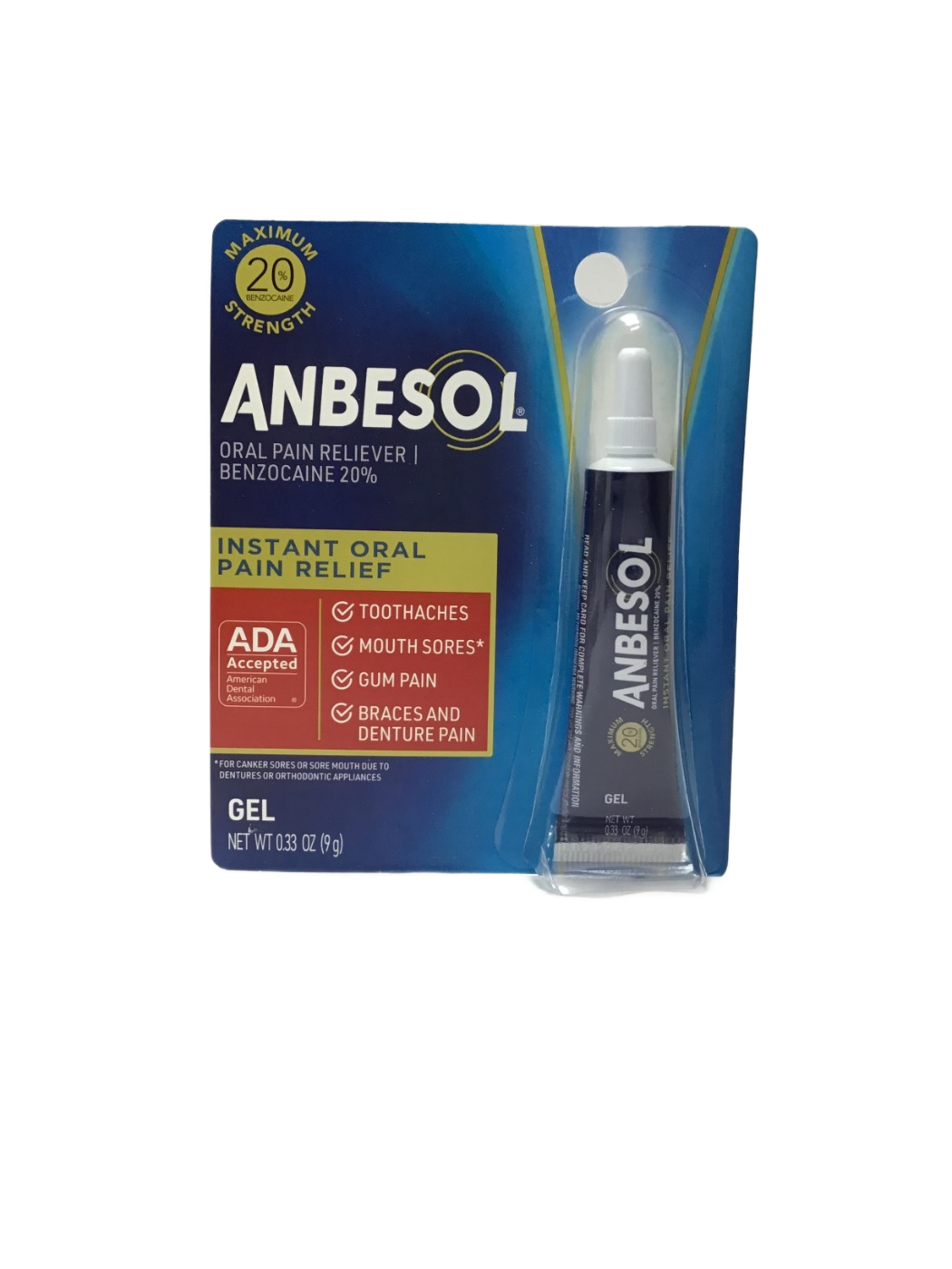 Anbesol Anbesol Maximum Strength Oral Pain Reliever Benzocaine 20% Gel, 0.33 oz, photo 1
