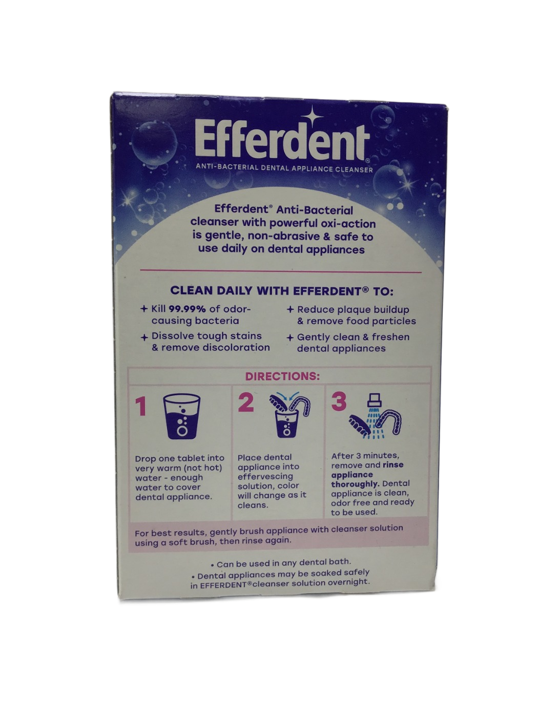 Efferdent Efferdent Anti-Bacterial Dental Appliance Cleanser Complete Clean, 102 ct, photo 3