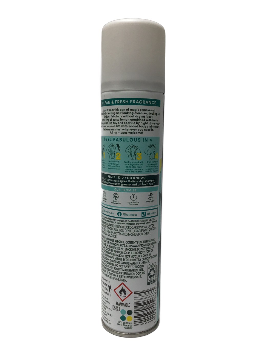 Batiste Batiste Dry Shampoo Original Classic Clean, 3.81 oz, photo 2