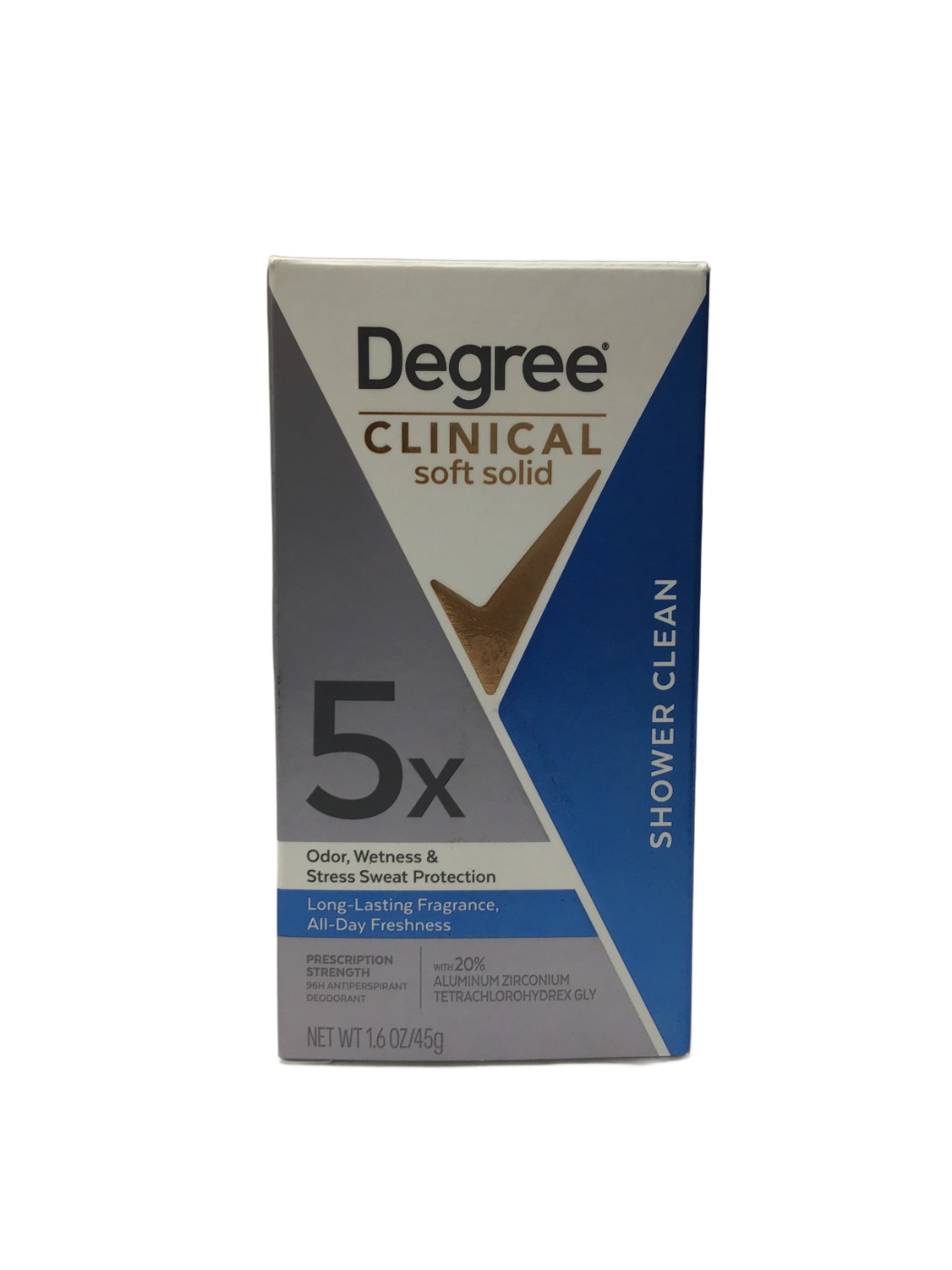 Degree Degree Clinical Soft Solid Shower Clean 96H Antiperspirant Deodorant, 1.6 oz, photo 1