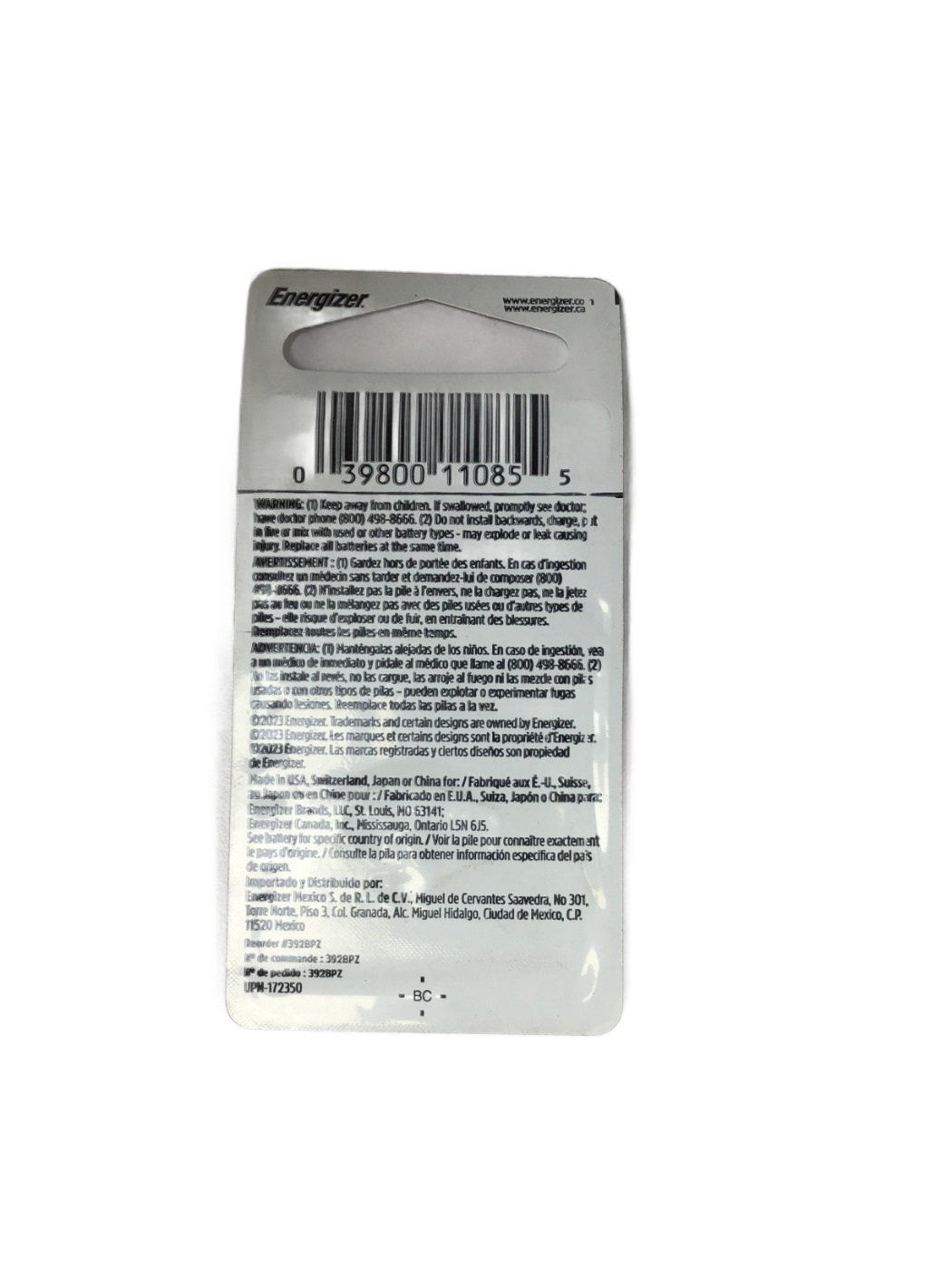 Energizer Energizer 392 Silver Oxide, 1 ct, photo 2