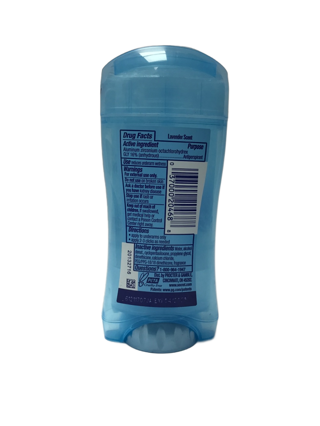 Secret Secret Clear Gel Relaxing Lavender Antiperspirant/Deodorant, 2.6 oz, photo 2