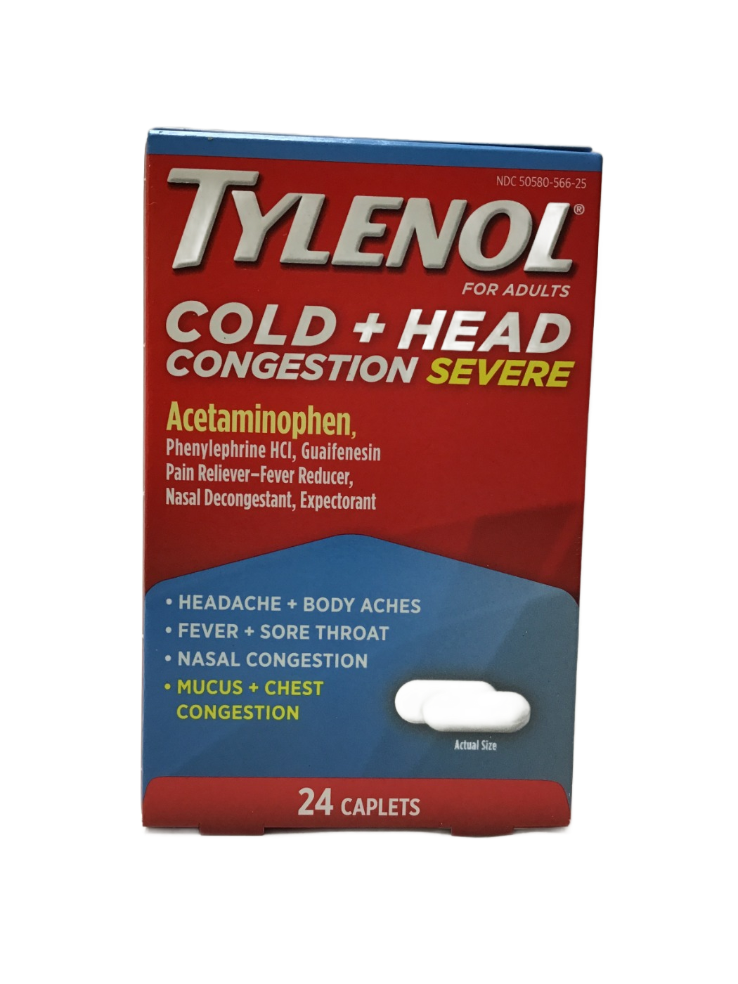 Tylenol Tylenol For Adults Cold + Head Congestion Severe, 24 ct, photo 1