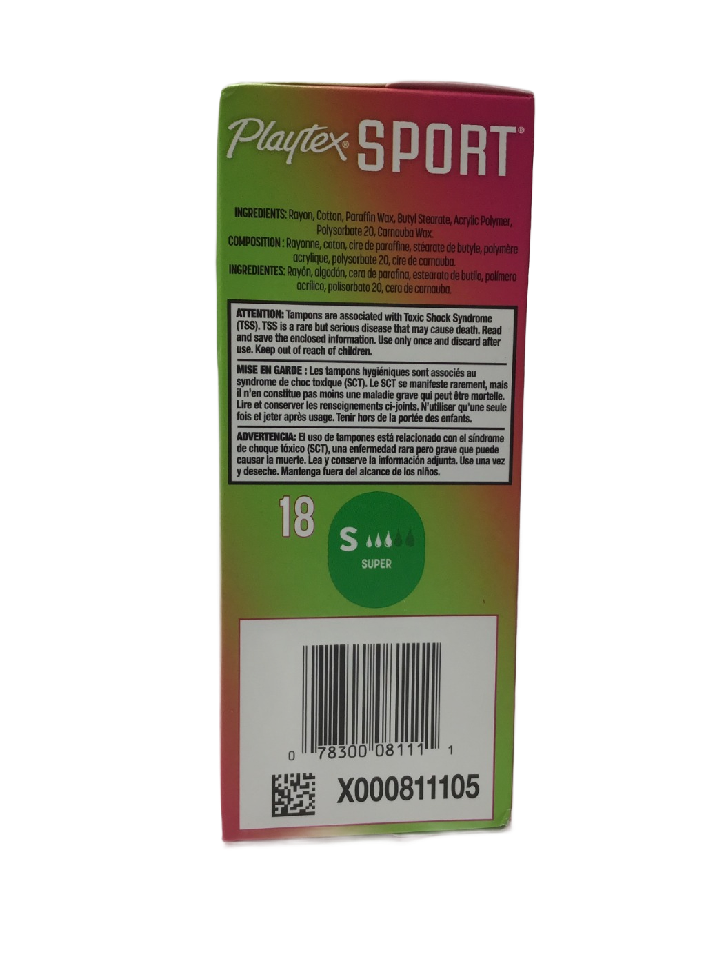 Playtex Playtex Sport Super Fragrance-Free Tampons, 18 ct, photo 3