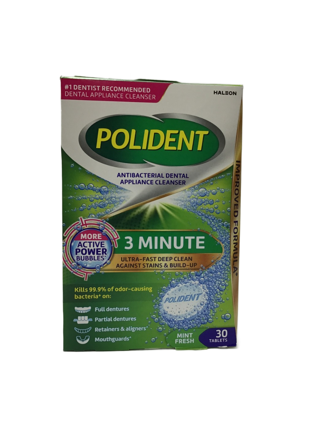 Polident Polident 3 Minute Antibacterial Dental Appliance Cleanser Mint Fresh, 30 ct, photo 1