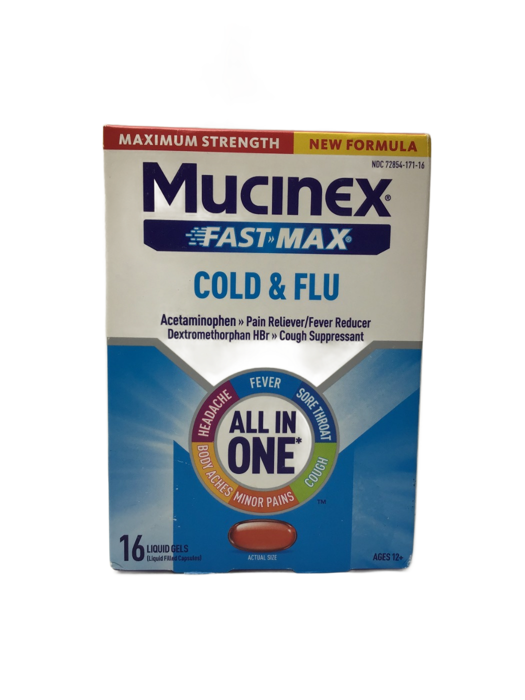 Mucinex Mucinex Fast Max Cold & Flu Maximum Strength Liquid Gels, 16 ct, photo 1